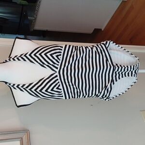 Tommy Bahama Bkack & White Striped Halter One Piece Swimsuit Women's 8